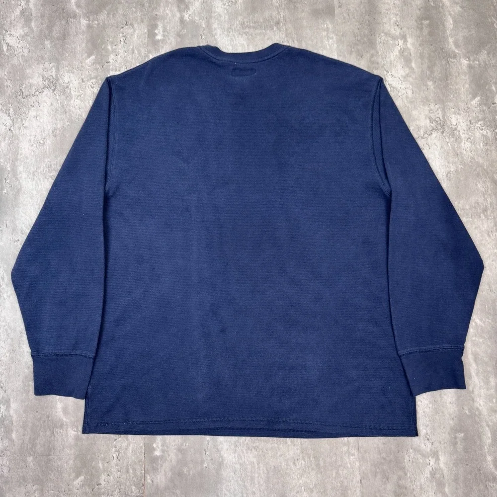 Polo Ralph Lauren Thermal Shirt Mens 3XB Navy Blue Long Sleeve Knit Preppy